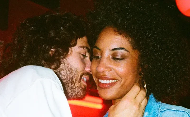 Couple smiling